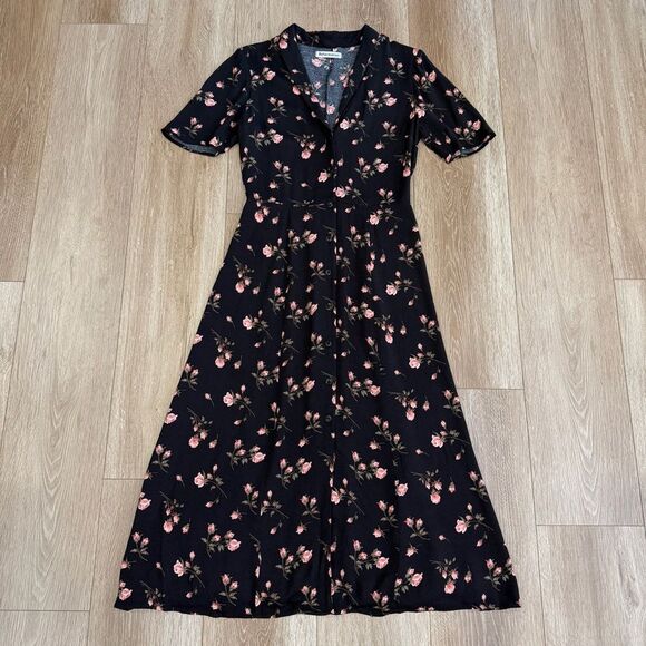 S O L D : Reformation Size 8 Rocki Collared Midi Dress Romy Rose Floral Print - Picture 6 of 14